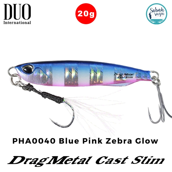 Duo Drag Metal Cast Slim Jig 20gr. PHA0040 Blue Pink Zebra Glow ürün görseli 1