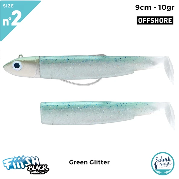 Fiiish Black Minnow BM90/2 BM3137 Combo Offshore 9cm 10gr Green Glitter ürün görseli 1
