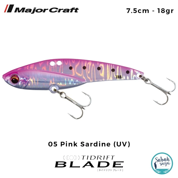 Major Craft Tidrift Blade 7.5cm 18gr #05 Pink Sardine (UV) Vibrasyon Maket Balık ürün görseli 1
