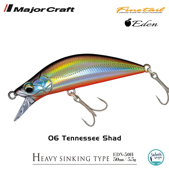 Major Craft Finetail Eden 50HS 5.5gr LRF Sahte Balık # 06 Tennessee Shad ürün görseli 1