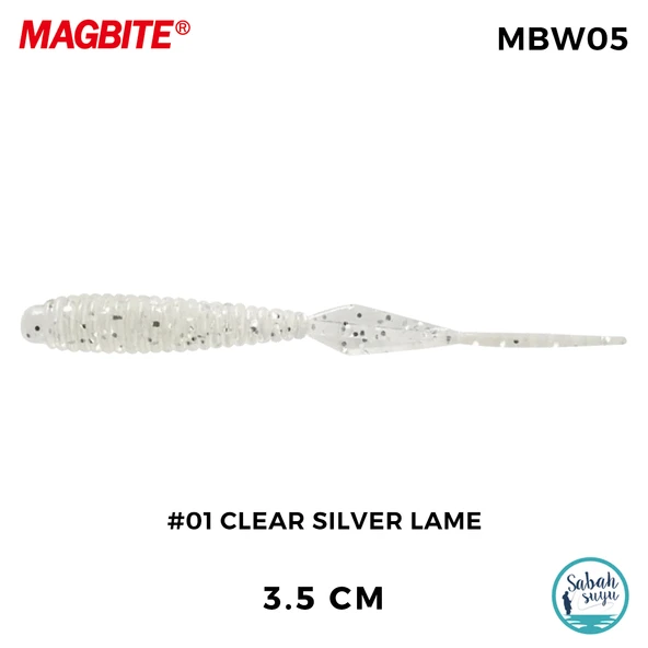 Magbite Booty Shake 3.5cm #01 Clear Silver Lame Kokulu Silikon Yem (8 Adet) ürün görseli 1