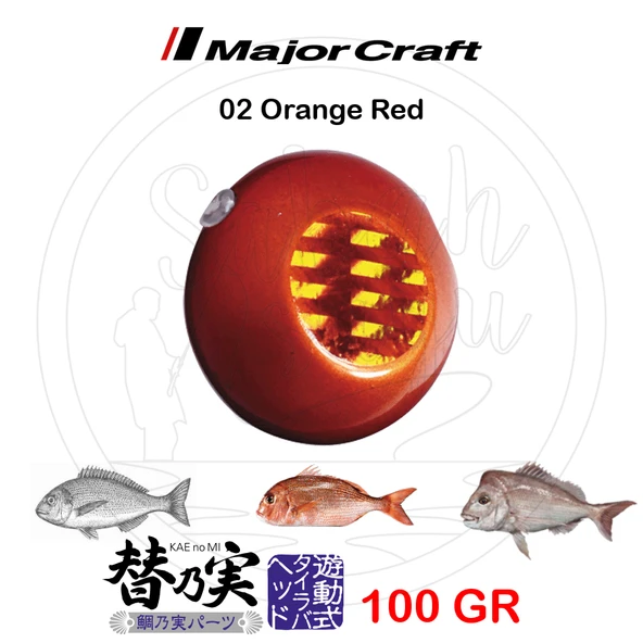 Major Craft TM-Head Slider Tai Rubber Jig 100gr #02 Orange Red ürün görseli 1