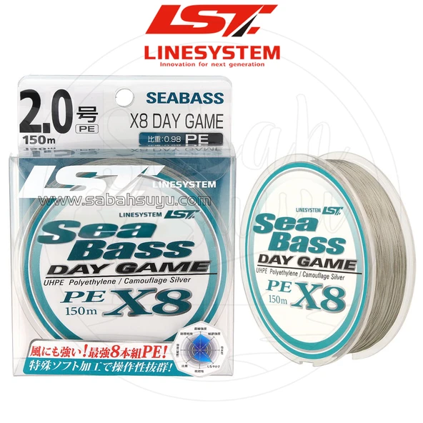 Linesystem Seabass Day Game X8 İp Misina PE 2.0 0.23mm 32lb 150mt ürün görseli 1