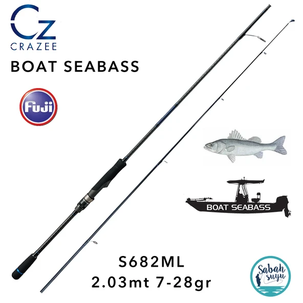 Crazee Boat Seabass S682ML Tekne Spin Kamış 2.03mt 7-28gr ürün görseli 1