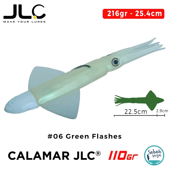 JLC Calamar 110 Set 25.4cm 216gr #06 Green Flashes Silikon Kalamar ürün görseli 1