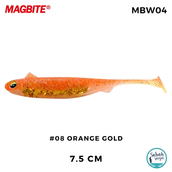 Magbite Snatch Bite Shad 7.5cm #08 Orange Gold Silikon Balık (5 Adet) ürün görseli 1