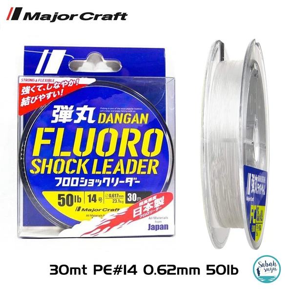 Major Craft Dangan FC Shock Leader DFL PE 14 0.62mm 50Lb/22.7kg 30mt ürün görseli 1