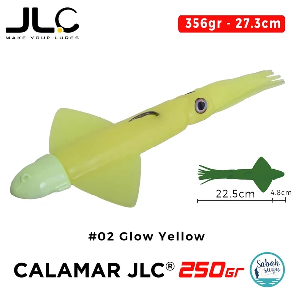 JLC Calamar 250 Set 27.3cm 356gr #02 Glow Yellow Silikon Kalamar ürün görseli 1