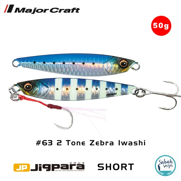 Major Craft Jigpara Short JPS-50gr 85mm #63 2 Tone Zebra Iwashi ürün görseli 1