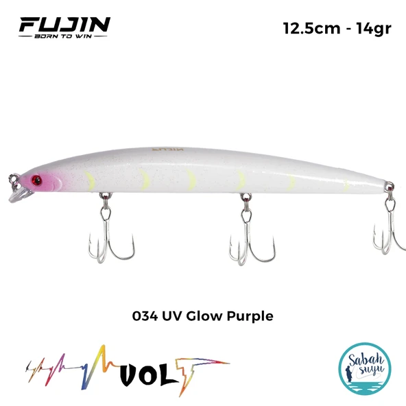 Fujin Volt VL125S 12.5cm 14gr Maket Balık 034 UV Glow Purple ürün görseli 1