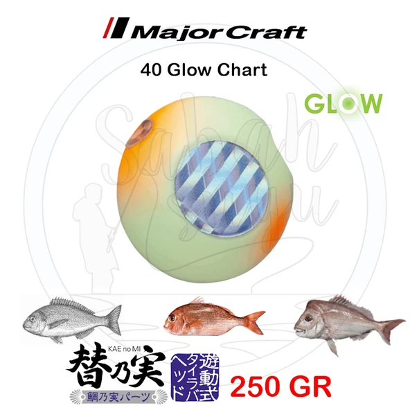 Major Craft TM-Head Slider Tai Rubber Jig 250gr #40 Glow Chart ürün görseli 1