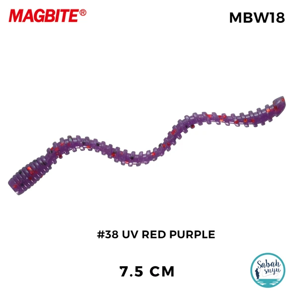 Magbite Tai Rubber Bug 7.5cm #38 UV Red Purple Kokulu Silikon Kurt (5 Adet) ürün görseli 1