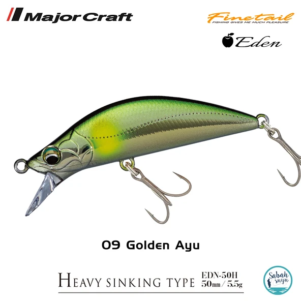 Major Craft Finetail Eden 50HS 5.5gr LRF Sahte Balık # 09 Golden Ayu ürün görseli 1