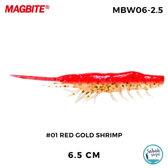 Magbite Snatch Bite Shrimp 6.5cm #01 Red Gold Shrimp (6 Adet) ürün görseli 1