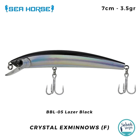 Sea Horse Crystal Exminnows (F) 7cm 3.5gr BBL-05 Lazer Black ürün görseli 1