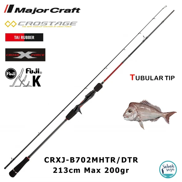 Major Craft Crostage CRXJ-B702MHTR/DTR 213cm Max 200gr (2P) Tetikli Tai Rubber Kamış ürün görseli 1