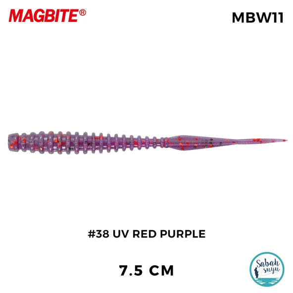 Magbite Tai Rubber Booty Boost 7.5cm #38 UV Red Purple Kokulu Silikon Yem (6 Adet) ürün görseli 1