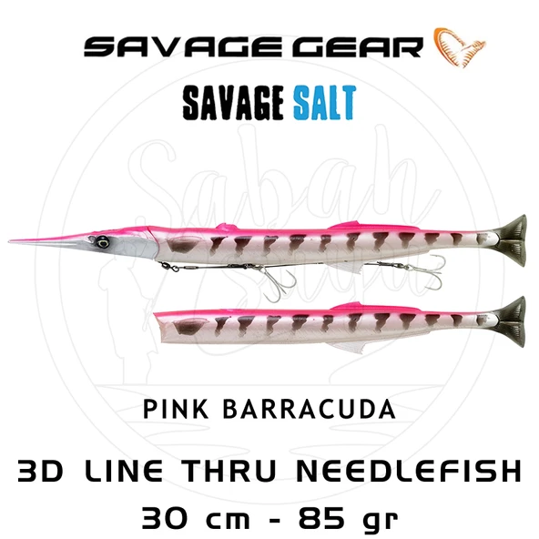 Savage Gear 3D Line Thru Needlefish Pulsetail 2+1 30cm 85gr Pink Barracuda ürün görseli 1