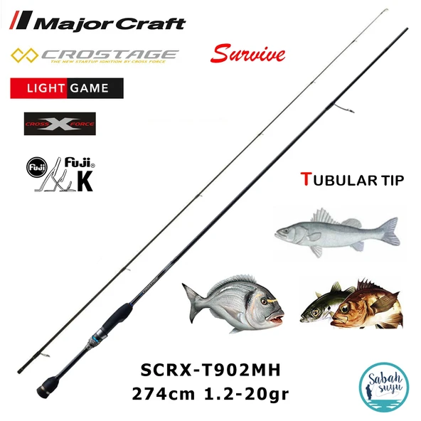 Major Craft Crostage Survive SCRX-T902MH Tubular 2.74mt 1.2-20gr (2P) LRF+Microjig Kamış ürün görseli 1