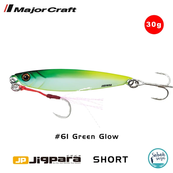 Major Craft Jigpara Short JPS-30gr 70mm #61 Green Glow ürün görseli 1