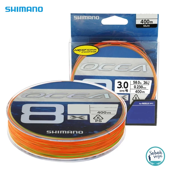 Shimano Ocea Braid 8X İp Misina PE 3.0 0.23mm 58lb 400mt Multicolor ürün görseli 1