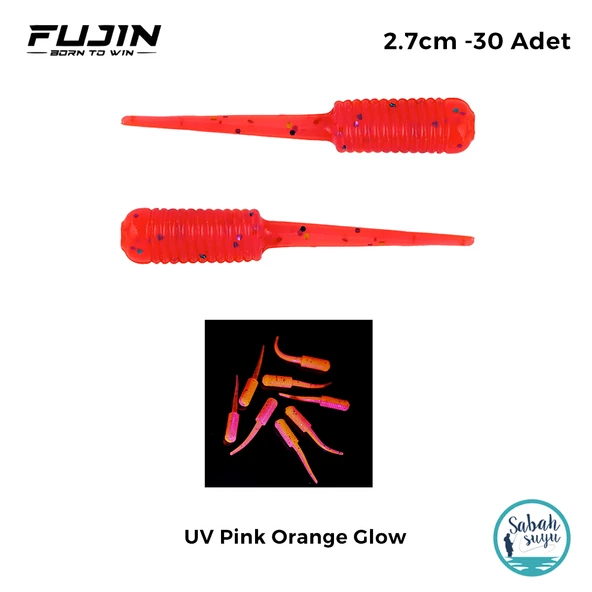 Fujin Baby Fry LRF Silikon 2.7 cm UV Pink Orange Glow (30 Adet) ürün görseli 1
