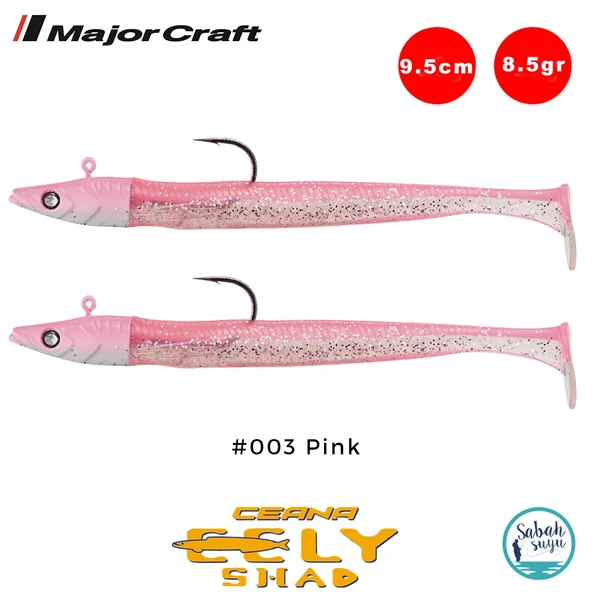 Major Craft Ceana Eely Shad CES-95 9.5cm 8.5gr Silikon Balık #003 Pink ürün görseli 1
