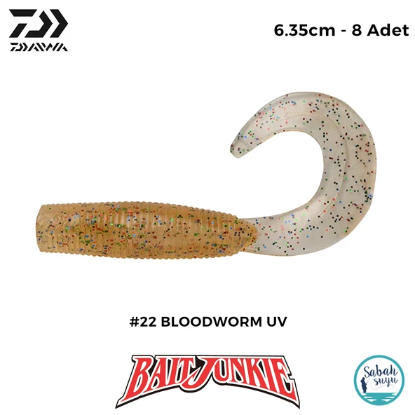 Daiwa Bait Junkie Grub 6.35cm #22 Bloodworm UV (8 Adet) ürün görseli 1
