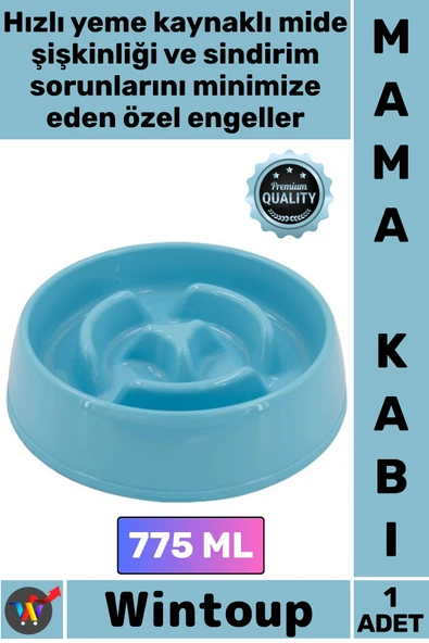 #MamaKabı Kedi Köpek Anti Gulping Sindirim Destekleyici Dayanıklı Şık Yavaş Mama Yeme Kabı 775 ML ürün görseli 1