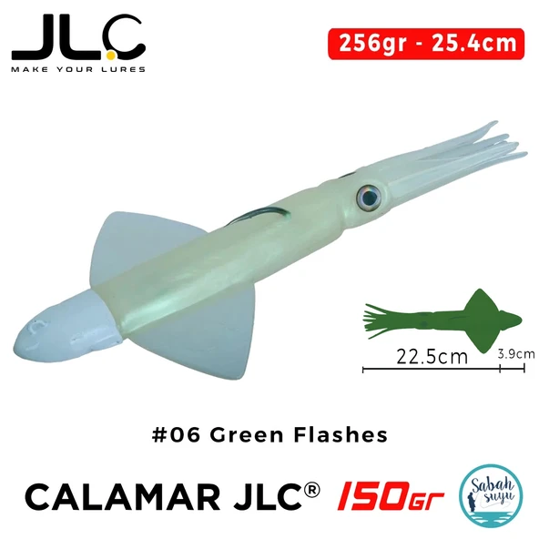 JLC Calamar 150 Set 26.4cm 256gr #06 Green Flashes Silikon Kalamar ürün görseli 1