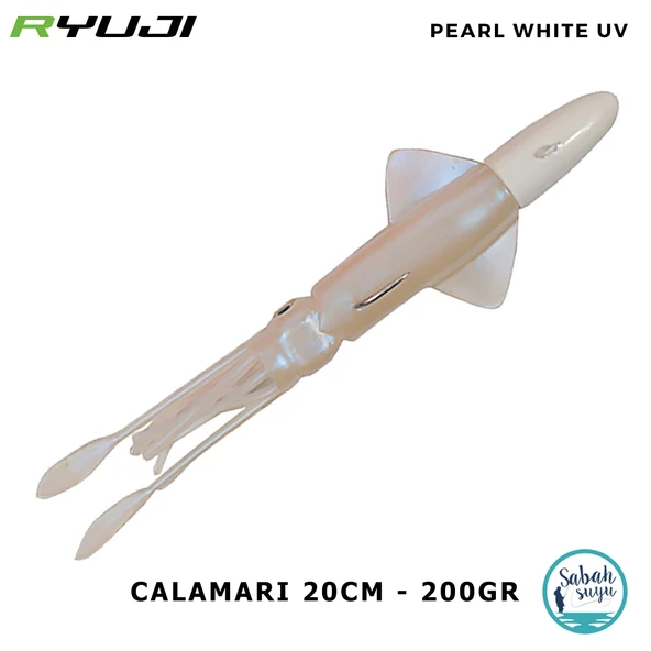 Ryuji Calamari Silikon Kalamar 20cm 200gr Pearl White UV ürün görseli 1