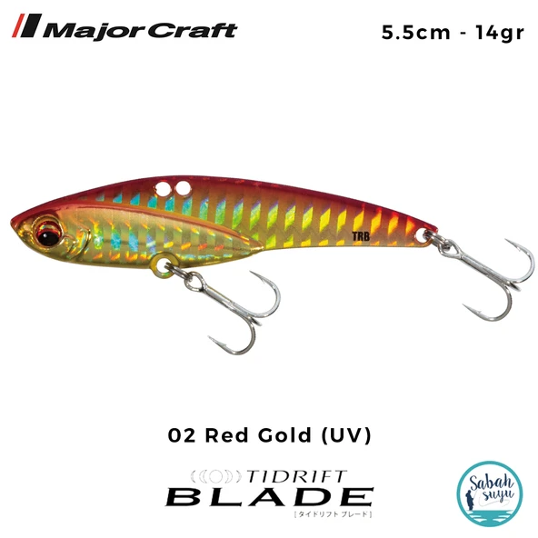 Major Craft Tidrift Blade 5.5cm 14gr #02 Red Gold (UV) Vibrasyon Maket Balık ürün görseli 1