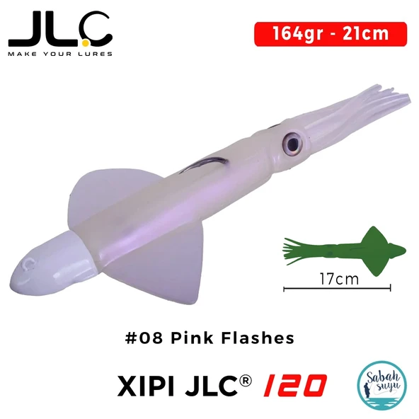 JLC Xipi 120 Set 164gr 21cm #08 Pink Flashes Silikon Kalamar ürün görseli 1
