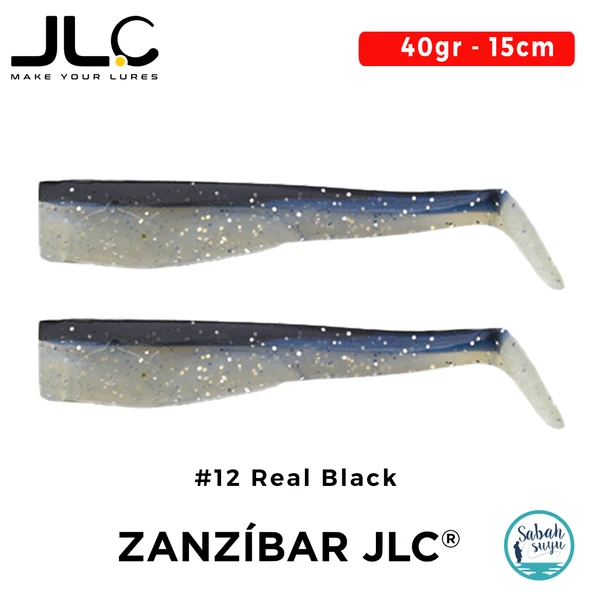 JLC Zanzibar 15cm 40gr #12 Real Black Silikon Kuyruk (2 Adet) ürün görseli 1