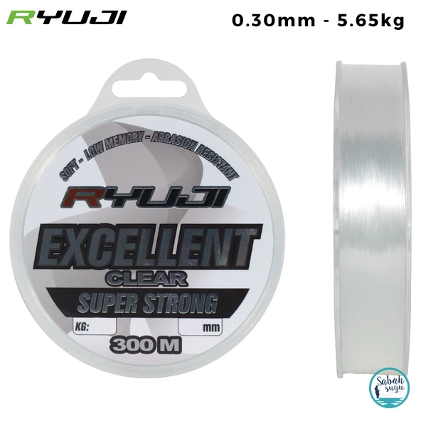 Ryuji Excellent Mono Misina 0.30mm 5.65kg 300mt Şeffaf ürün görseli 1