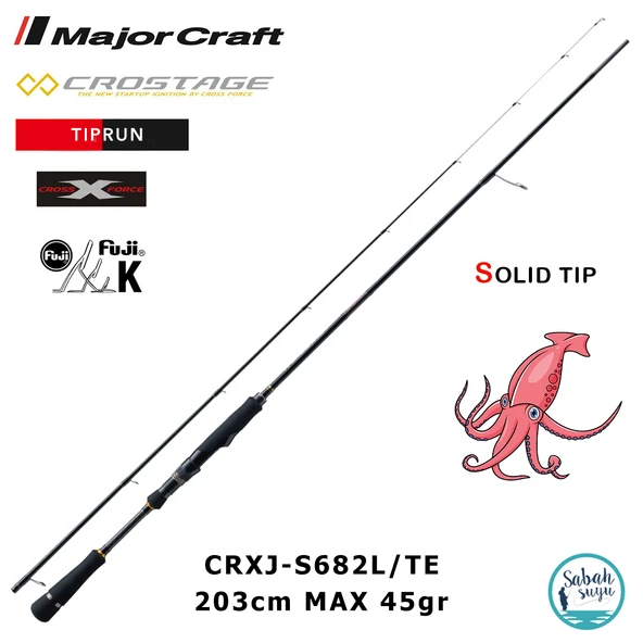 Major Craft Crostage CRXJ-S682L/TE Offshore TP 203cm Max 45gr (2P) EGI Tiprun Kamış ürün görseli 1