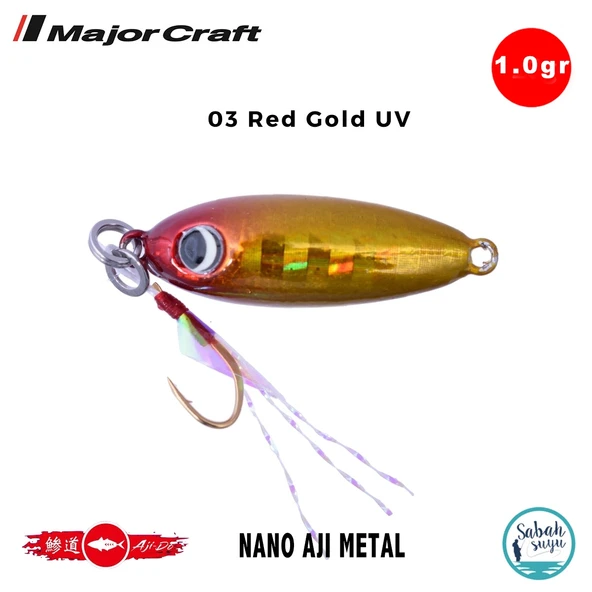 Major Craft Nano Aji Metal 1.0gr 12mm #03 Red Gold UV ürün görseli 1