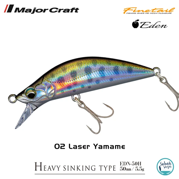 Major Craft Finetail Eden 50HS 5.5gr LRF Sahte Balık # 02 Laser Yamame ürün görseli 1