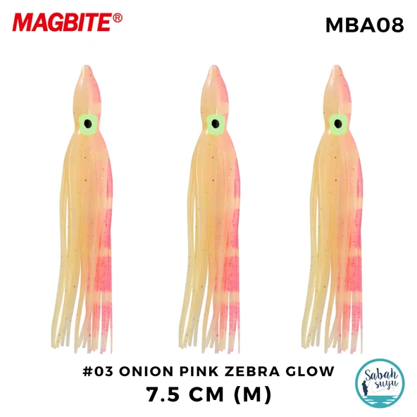 Magbite Tako Bait Silikon Ahtapot M 7.5cm #3 Onion Pink Zebra Glow (3 Adet) ürün görseli 1