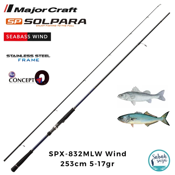 Major Craft Solpara SPX-832MLW Wind 253cm 5-17gr (2P) Light Spin Kamış ürün görseli 1