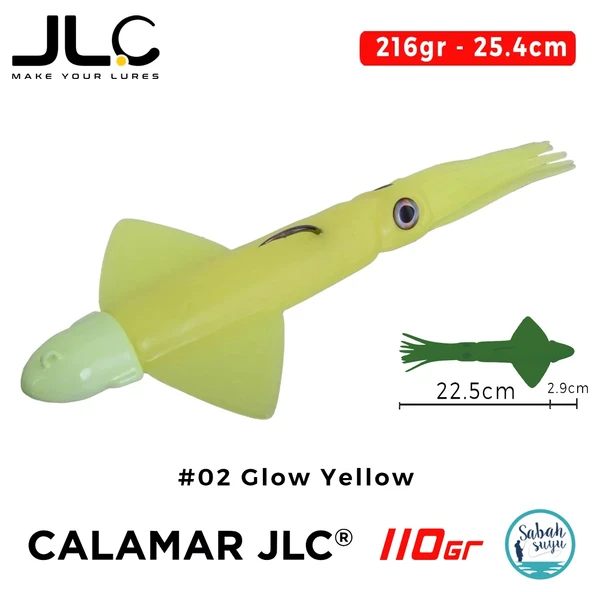 JLC Calamar 110 Set 25.4cm 216gr #02 Glow Yellow Silikon Kalamar ürün görseli 1