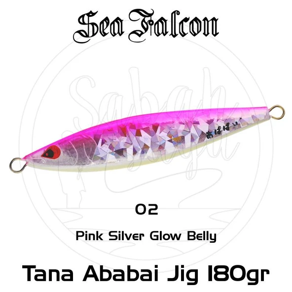Sea Falcon Ababai Jig 180gr 02 Pink Silver Glow Belly ürün görseli 1