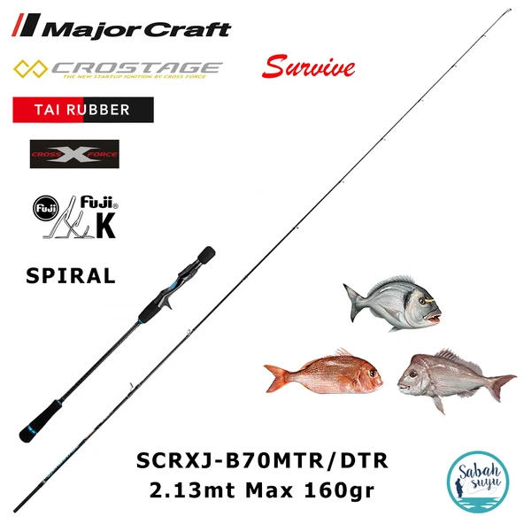 Major Craft Crostage Survive SCRXJ-B70MTR/DTR 2.13mt Max 160gr (S2P) Tetikli Tai Rubber Kamış ürün görseli 1