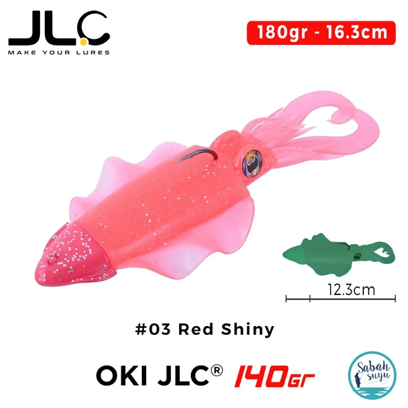 JLC Oki 140 Set 180gr 16.3cm #03 Red Shiny Silikon Sübye ürün görseli 1
