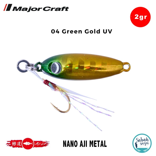 Major Craft Nano Aji Metal 2.0gr 16mm #04 Green Gold UV ürün görseli 1