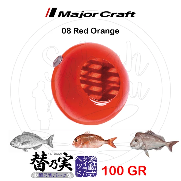 Major Craft TM-Head Slider Tai Rubber Jig 100gr #08 Red Orange ürün görseli 1