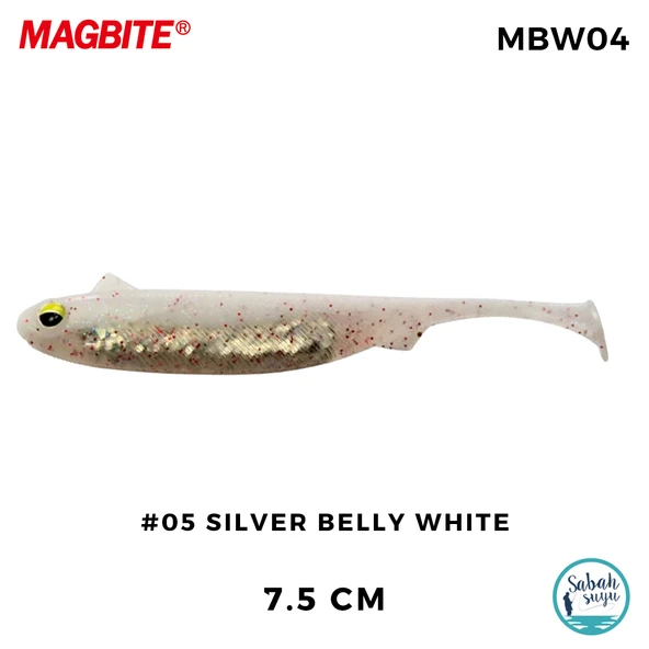 Magbite Snatch Bite Shad 7.5cm #05 Silver Belly White Silikon Balık (5 Adet) ürün görseli 1