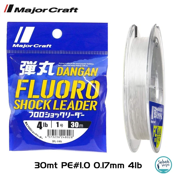 Major Craft Dangan FC Shock Leader DFL PE 1.0 0.17mm 4Lb/1.8kg 30mt ürün görseli 1