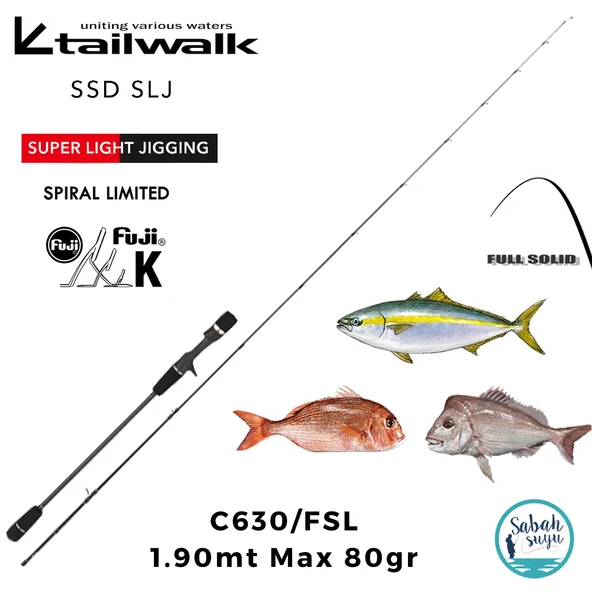 Tailwalk SSD SLJ C630/FSL 1.90mt Max.80gr (S2P) Tetikli Light Jiging Kamış ürün görseli 1