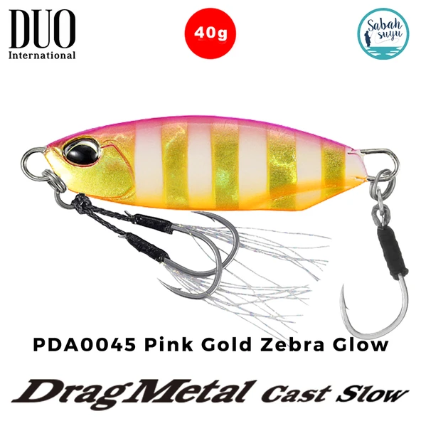 Duo Drag Metal Cast Slow Jig 40gr. PDA0045 Pink Gold Zebra Glow ürün görseli 1